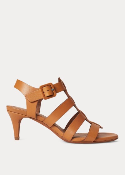 Women's Polo Ralph Lauren Vachetta Leather Sandals | 521306BEX